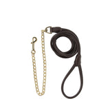 Kentucky Horsewear Leather Chain Lead  - 2.7m