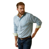 Ariat Men's WF Colten Fitted  L/S Shirt - Aqua