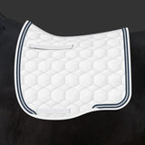 Mattes Eurofit Velvet Dressage - White -Navy & Crystal Braid