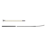 Fleck Leather Handle Dressage Whip - Mushroom Cap