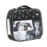 Spencil Cooler Lunch Bag - Black & White Horses